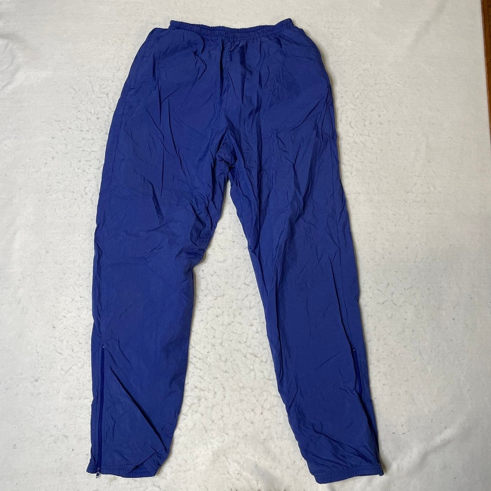 Nike Blue Nylon Track Pants Zip Ankle Elastic‎ Waist Size Medium